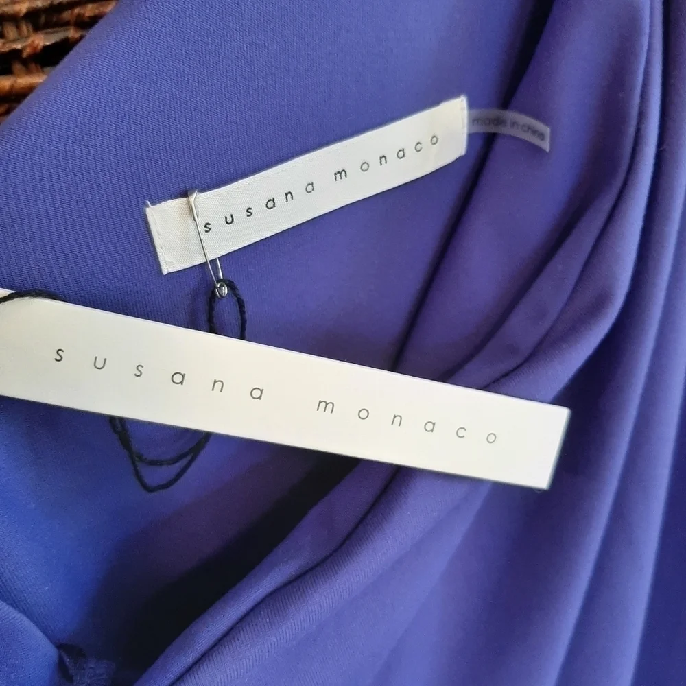 NWT Revolve Susana Monaco XS One Shoulder Dress Purple New Year's Eve Wedding - Picture 5 of 7